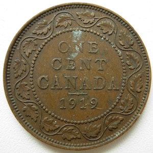 Canada Large Cent Coin George V 1919