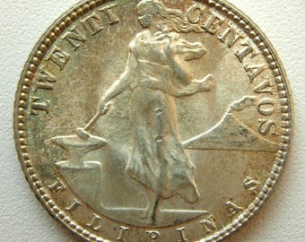 1964年フィリピン中央銀行 - 25センターボ硬貨 - Etsy 日本
