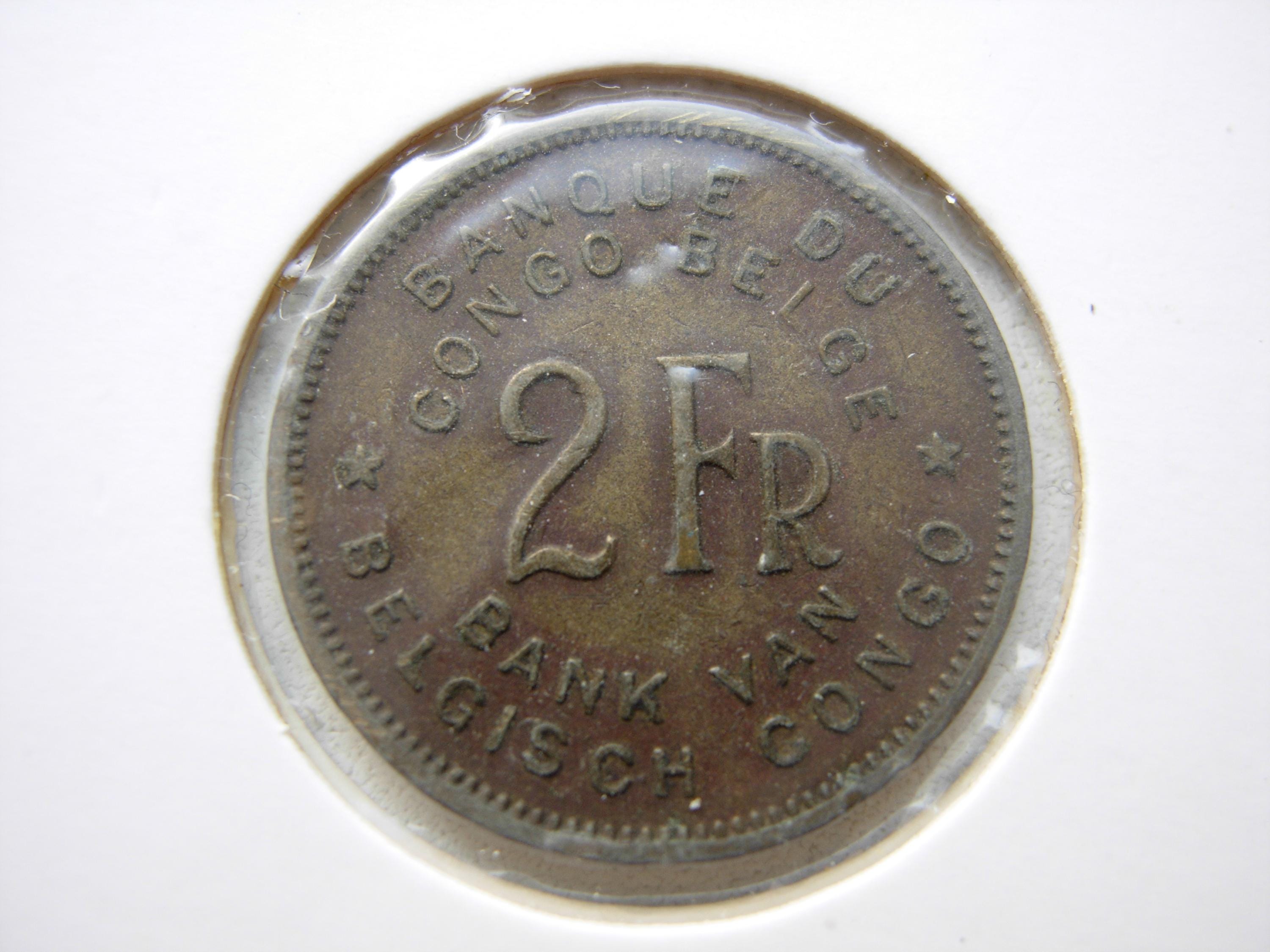 ベルギー領コンゴ 1944 50フラン銀貨 アフリカゾウ - メルカリ