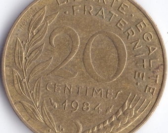 FRANCIA Moneda Vintage 20 Céntimos 1984