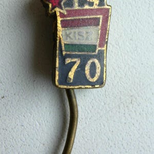 Vintage Hungary pin badge &quot;KISZ&quot; 1970 Rare