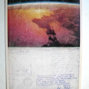 Carte postale spatiale vintage URSS Union soviétique « Over the Black Sea » 1982 RARE