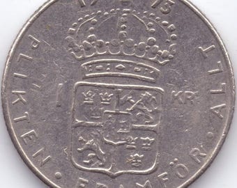 スウェーデンのコイン 1 クローナ |グスタフ 5 世 |スウェーデン