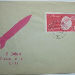 Vintage Germany DDR space first day cover envelope 1961 RARE