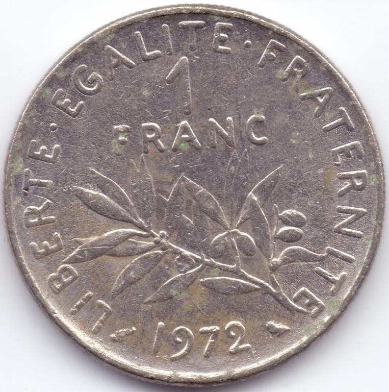 1 franc france coin - Etsy 日本