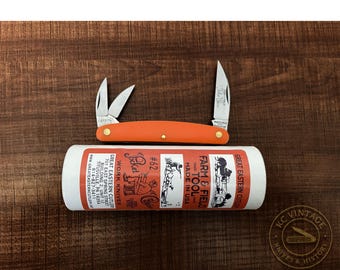 Great Eastern Cutlery #62 Pocket Carver Knife – Orange Delrin – 620324 – w/ Tube