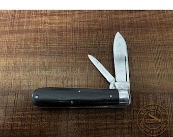 c. 1911–1940 Union Cut Co. Olean NY Jack Knife – Ebony Handles – 3 3/8" Closed