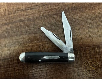 1933–1935 Remington USA Uneven Jack Knife – Ebony Wood Handles – Depression Era Vintage EDC (3 5/8")