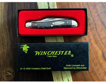 Winchester W15 30081 Charcoal Ruby Copper Swirl Stockman Knife – Made in USA (1995)