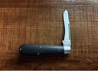 Antique Hibbard Spencer Bartlett & Co Pocket Knife – Ebony Wood Handle Jack Knife – Circa 1900–1925
