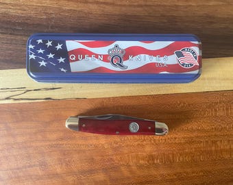Queen USA Stockman Knife – Red Smooth Bone QRSB47 – American Legacy Continued – Brand New