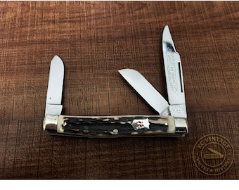 Vintage Robert Klaas “Kissing Crane” Solingen Germany Pocket Knife – Stag Handle – Pattern 1235 XVIII - Circa 1990s