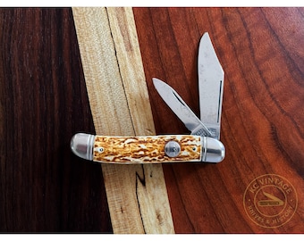 Vintage Imperial Jack Knife – Circa 1960s–70s – Red Jigged Celluloid Handles – USA Made