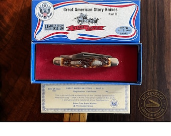 1977 Boker USA “Great American Story Knives – Part II” – Stage Coach – “Bridging the Continent” – Limited Edition No. 1787 – 3 3/8" e