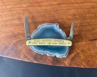 1920s–40s Kingston Advertising Knife – Red Goose Shoes & Friedman-Shelby – St. Louis Vintage Pocket Knife