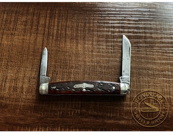 Vintage 1950s–1960s Boker Tree Brand Jack Knife – Solingen Germany – Pocket Worn Jigged Bone – 3 1/4" – Strong Snap