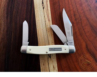 Vintage Sears Craftsman Stockman Knife – Ivory Synthetic Handles – 1970s USA-Made Three-Blade Pocket Knife