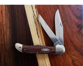 Vintage Case XX 6265 SAB Folding Hunter – Jigged Wood Handles – Two-Blade – 1965–1969 Era