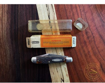 Craftsman USA 9507 Peanut Pocket Knife – ca. 1960s – Schrade Made w/ Box & Guarantee