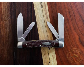 Vintage 1977 Case XX Congress Pocket Knife – 6488 - Four Blade – Jigged Brown Bone Handles – USA Made