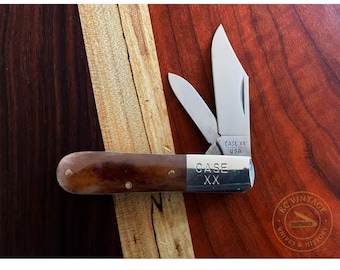 Vintage 1980 Case XX Barlow Pocket Knife – A62009 1/2 Pattern – Ten-Dot Tang Stamp – Smooth Appaloosa Bone Handles
