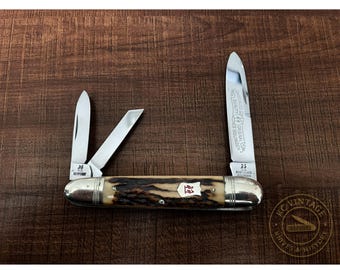 Vintage Robert Klaas “Kissing Crane” Whittler Knife – Stag Handles – Solingen Germany – Circa Late 20th Century