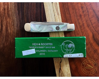 2000 Hen and Rooster 312-C1 Pocket Knife – Solingen Germany – Faux Pearl Handles – Clip & Pen Blades – Bertram Cutlery