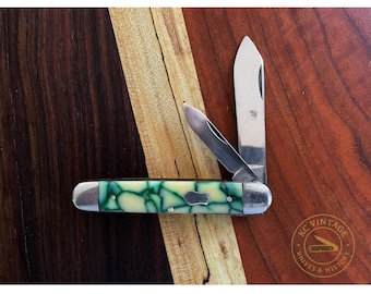 Vintage "Yale Our Best Brand" Pocket Knife – Rare 1930s–50s Two-Blade with Swirled Handles