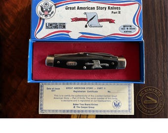 1977 Boker USA “Monroe Doctrine” – Great American Story Knives Part II – 4” Folding Knife – No. 1785 – American Proclamation