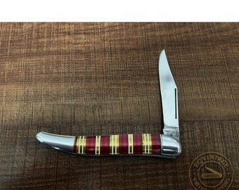 1945–1955 Hammer Brand Pocket Knife – Colorful Clam Shell Handle – USA Vintage