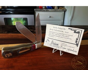 Brian Yellowhorse Custom Remington Knife – Limited Edition No. 54/100 – 4.5" Closed – COA Included