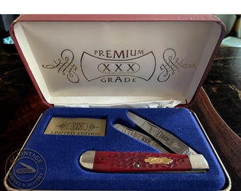 1991 Case XX Limited Edition “Premium XXX Grade” Red Bone Trapper – No. 134 – Original Box – 4 1/4” Closed
