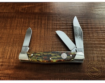 Vintage Boker Stockman Knife “Rustler’s Stock” Etch – Solingen Germany – 4” – 1980s–1990s