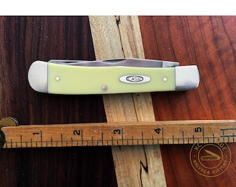 Case Yellow Trapper Pocket Knife – Classic Slipjoint Crafting Tool – USA Made