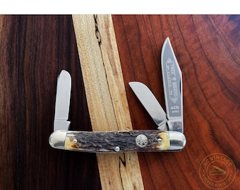 1994 Boker Tree Brand Classic 4474 Stockman – Stag Handles – Solingen Germany – 125th Anniversary Edition