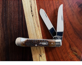 1978 Case XX 6254 Trapper Pocket Knife – Jigged Bone Handles – Two Blades – USA Made