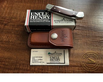 Vintage Schrade LB5 “Smokey” Lockback – Original Box, Sheath & Paperwork – 3 3/4" – USA Made