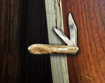 Vintage Kent Two-Blade Pocket Knife with Swirled Celluloid Handles – c.1940s–50s