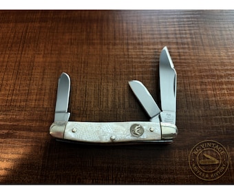 Bertram Cutlery 333-HPC Stockman Knife – Solingen Germany – Mother of Pearl Style Handles – Near Mint