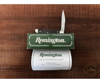 Remington 18573 Single Blade Pocket Knife with Box & Papers – Remington UMC Shield – Circa Late 20th Century