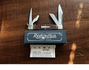 Remington R4243 Camp Bullet Knife w/ Box & Papers – USA – 4 Blade Utility Knife – 1980s–1990s