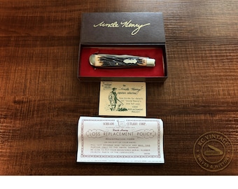 Vintage Schrade Uncle Henry 285UH Folding Knife w/ Box & Papers – USA Made Stockman – Near Mint Condition