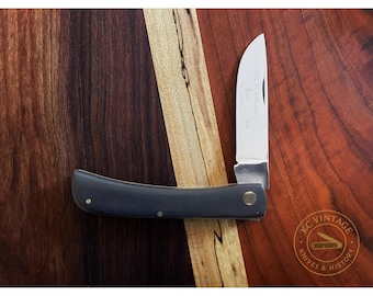 1978 Queen “The Plainsman” Folding Knife – Genuine Horn Handle – Model 1480 – Made in USA