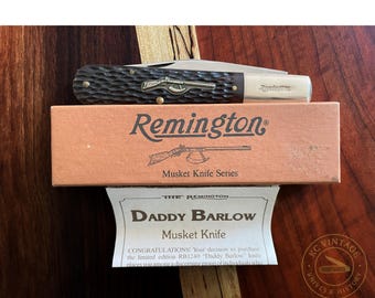 1990s Remington R1240 Daddy Barlow Knife – Musket Knife Series – 5" Jigged Bone Handle w/ Box & Paperwork