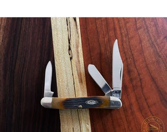 CASE XX USA Stockman Knife -- 2005 -- 63087 Barnboard Bone – Rare Pattern, Great edc