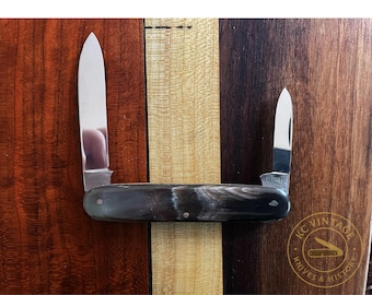 E. Bruckmann German Pen Knife – 2 Blade Horn Handle Pocket Knife – Circa 1900–1930