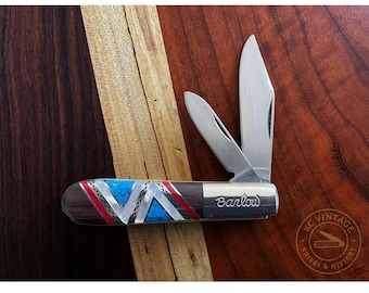 1996 Yellowhorse Artist Proof Barlow Knife – Custom Inlay – 3.5" Closed