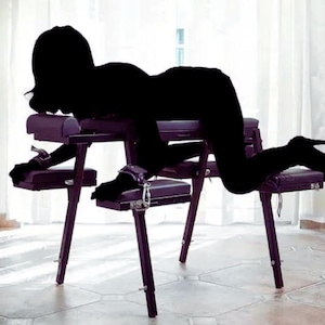 Black leather bondage bench,Restraint sex bench,Kinky sex furniture,Adjustable bondage gear,Fetish sex gear,Dominant submissive bench