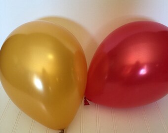 Gold Pearl Latex Balloons - Holiday Party Balloons - High Quality Balloons - Red and Gold Balloons - 11" Balloons - Holiday Decor