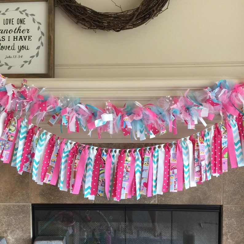 Shopkins Party Decorations Shopkins Birthday Garland -Ready To Ship Shopkins Birthday Banner Shopkins Photo Prop